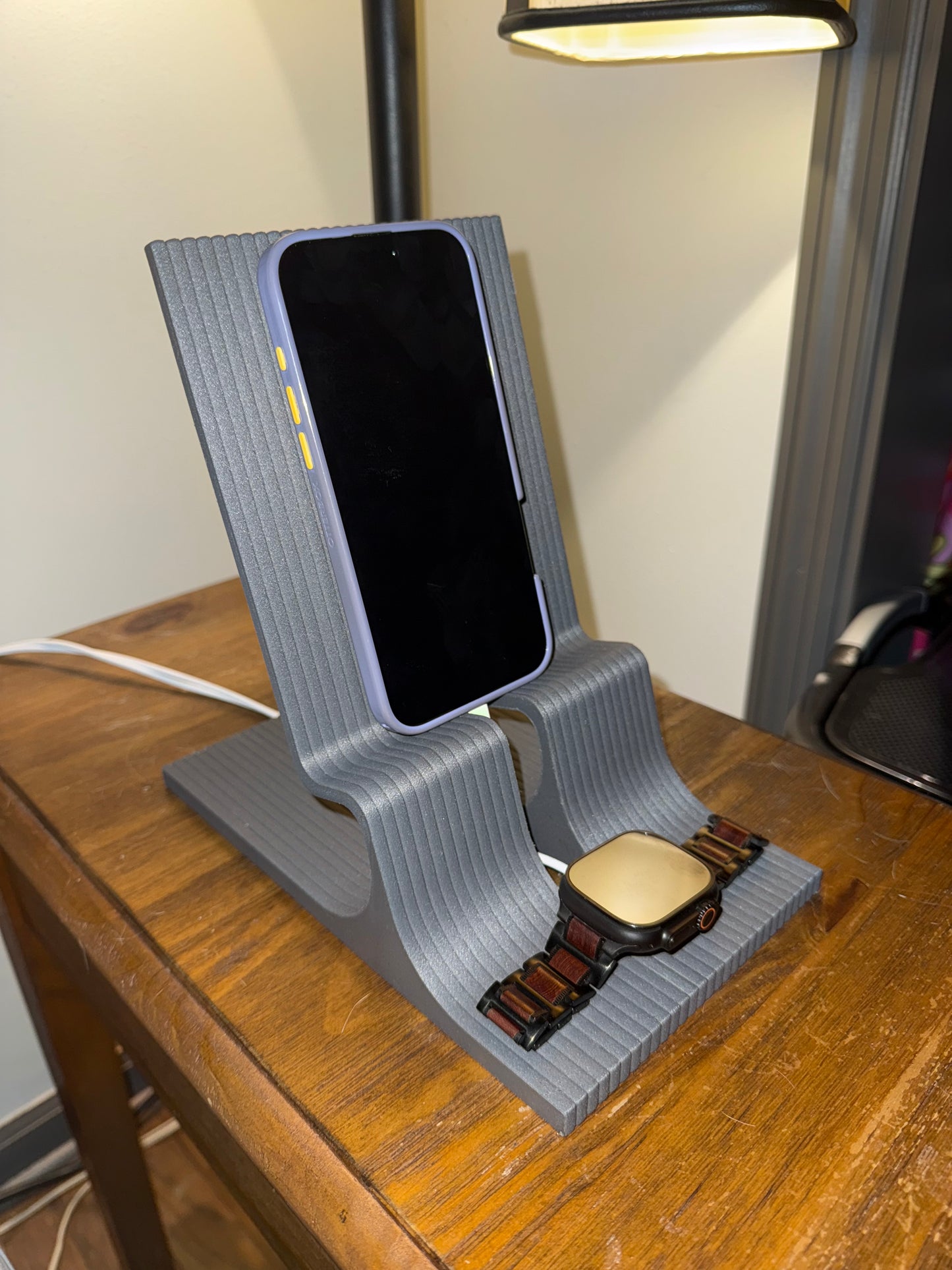 The Wave Stand (Design Files) | 3D Printable Phone Stand & Watch Charger with Hidden Cable Management