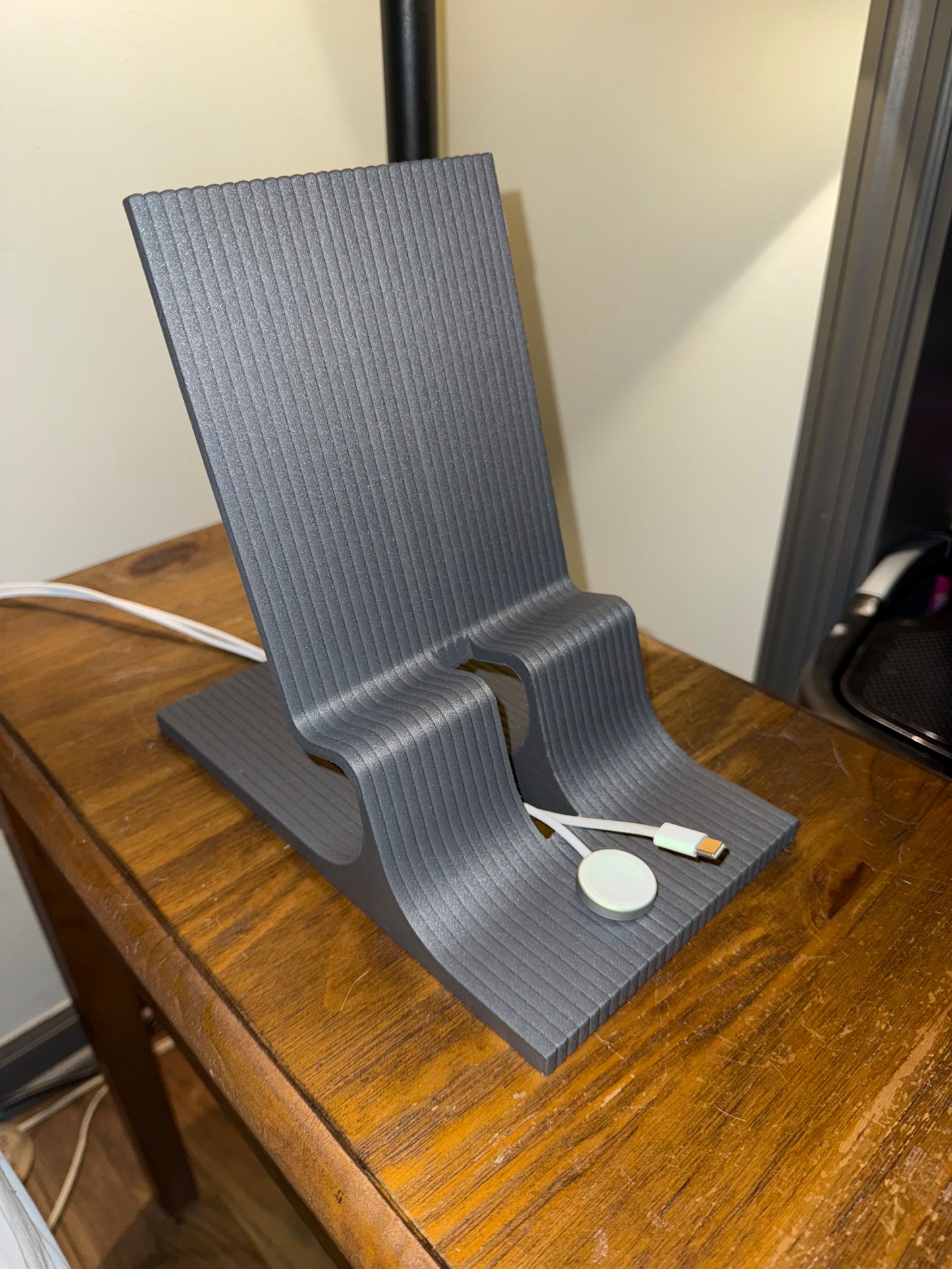 The Wave Stand (Design Files) | 3D Printable Phone Stand & Watch Charger with Hidden Cable Management